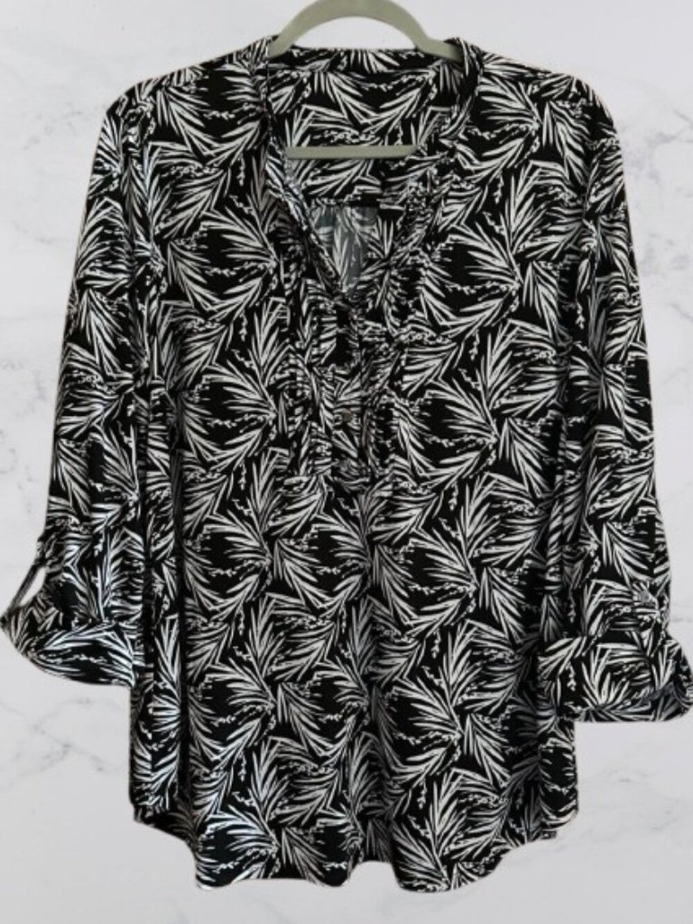 Cocomo Pleated Black/White Top XL